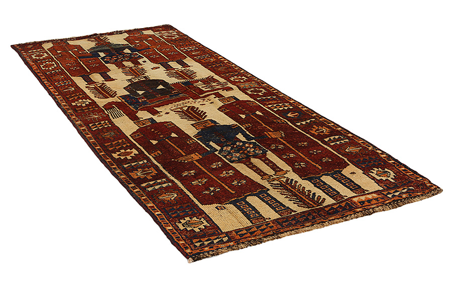 Bakhtiari - Qashqai Persian Carpet 343x137 - Picture 1