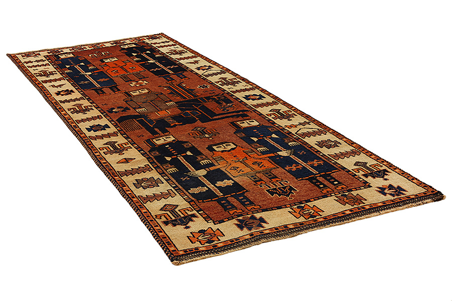 Bakhtiari - Qashqai Persian Carpet 351x140 - Picture 1