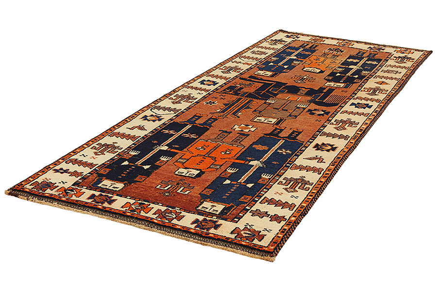 Bakhtiari - Qashqai Persian Carpet 351x140 - Picture 2